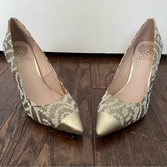 Gold / White Metallic 3 inch heels size 8.5 - Picture 11 of 14